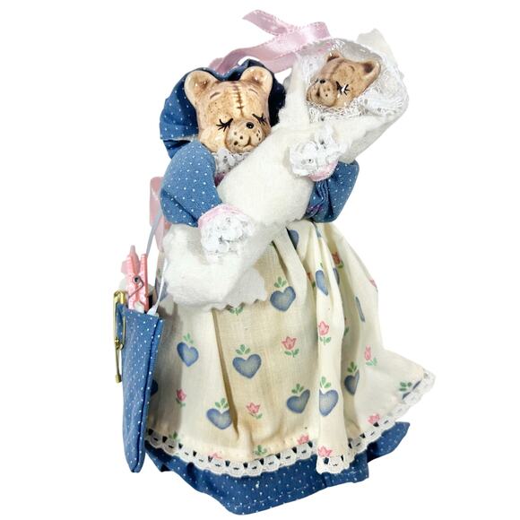 Vintage Christmas Ornaments Lot of 4 Elephant Pixie Elf Victorian Lady Teddybear - Picture 6 of 10